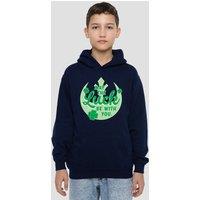 Disney Star Wars St Patrick'S Day Luck Rebel Sign Youth Kids Pull-Over Hoodie, Navy | Size: 7-8 Years