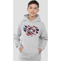Marvel Captain America Youth Kids Pull-Over Hoodie, Athletic Heather in Grey | Size: 5-6 Years