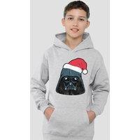 Disney Star Wars Christmas Darth Vader Santa Youth Kids Pull-Over Hoodie, Athletic Heather in Grey | Size: 7-8 Years