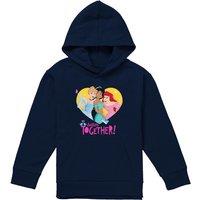 Disney Princess Valentine'S Day Better Together Youth Kids Pull-Over Hoodie, Navy | Size: 5-6 Years