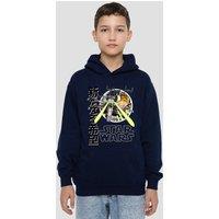 Disney Star Wars Anakin Manga Xwing Fighter Pilot Fight Youth Kids Pull-Over Hoodie, Navy | Size: 5-6 Years