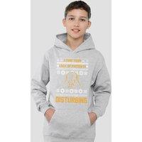 Disney Star Wars Lack Of Christmas Presents Fair Isle Youth Kids Pull-Over Hoodie, Athletic Heather in Grey | Size: 5-6 Years