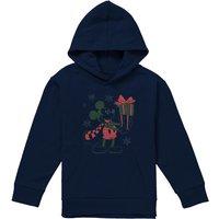 Disney Mickey Mouse Christmas Presents Youth Kids Pull-Over Hoodie, Navy | Size: 7-8 Years