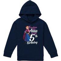 Disney Frozen Fearless Like Anna 5Th Birthday Youth Kids Pull-Over Hoodie, Navy | Size: 7-8 Years