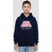 Disney Star Wars Manga Logo Youth Kids Pull-Over Hoodie, Navy | Size: 12-13 Years