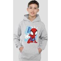 Marvel Spidey & His Amazing Friends Spidey Senses Youth Kids Pull-Over Hoodie, Athletic Heather in Grey | Size: 7-8 Years