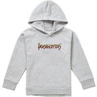 Disney Pocahontas Logo Youth Kids Pull-Over Hoodie, Athletic Heather in Grey | Size: 12-13 Years