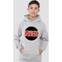 Genesis Circle Logo Youth Kids Pull-Over Hoodie, Athletic Heather in Grey | Size: 7-8 Years
