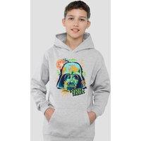 Disney Star Wars 90S Vader Youth Kids Pull-Over Hoodie, Athletic Heather in Grey | Size: 9-11 Years