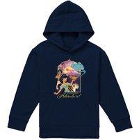 Disney Aladdin Jasmine, Abu, Rajah, Genie Are Ready For Adventure Youth Kids Pull-Over Hoodie, Navy | Size: 9-11 Years