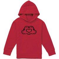 Disney Love Hands Youth Kids Pull-Over Hoodie, Red | Size: 12-13 Years