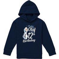 Disney Frozen Chillin Like Olaf 12Th Birthday Youth Kids Pull-Over Hoodie, Navy | Size: 9-11 Years