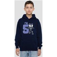 Marvel Black Panther Cute Birthday 5 Youth Kids Pull-Over Hoodie, Navy | Size: 5-6 Years
