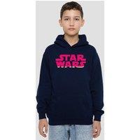 Disney Star Wars Watermelon Logo Youth Kids Pull-Over Hoodie, Navy | Size: 5-6 Years