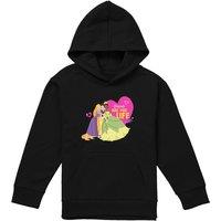 Disney Princess Valentine'S Day Friends Are For Life Youth Kids Pull-Over Hoodie, Black | Size: 5-6 Years