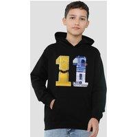 Disney Star Wars C3Po R2D2 11 Youth Kids Pull-Over Hoodie, Black | Size: 7-8 Years