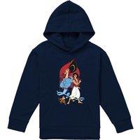 Disney Aladdin The Genie, Jafar & Abu Youth Kids Pull-Over Hoodie, Navy | Size: 7-8 Years