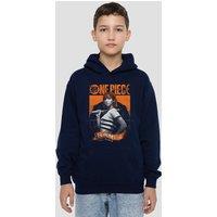 One Piece Nami Etched Portrait Youth Kids Pull-Over Hoodie, Navy | Size: 12-13 Years