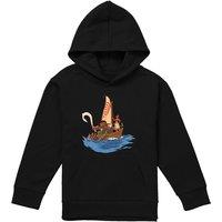 Disney Moana Maui Moana Voyage Youth Kids Pull-Over Hoodie, Black | Size: 7-8 Years