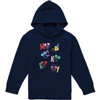 Disney Mickey Mouse Letters Youth Kids Pull-Over Hoodie, Navy | Size: 5-6 Years
