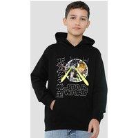 Disney Star Wars Anakin Manga Xwing Fighter Pilot Fight Youth Kids Pull-Over Hoodie, Black | Size: 5-6 Years