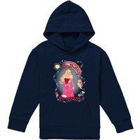 Disney Sleeping Beauty Birthday Princess With Aurora Youth Kids Pull-Over Hoodie, Navy | Size: 9-11 Years
