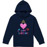 Disney Princess Valentine'S Day, Happy Hearts Day Youth Kids Pull-Over Hoodie, Navy | Size: 9-11 Years