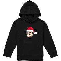 Disney Mickey Mouse Christmas Fairy Lights Wrap Youth Kids Pull-Over Hoodie, Black | Size: 5-6 Years