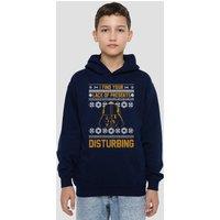 Disney Star Wars Lack Of Christmas Presents Fair Isle Youth Kids Pull-Over Hoodie, Navy | Size: 5-6 Years