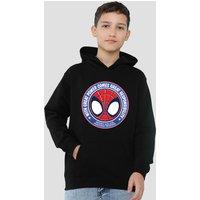 Marvel Spidey & His Amazing Friends Great Responsibility Badge Youth Kids Pull-Over Hoodie, Black | Size: 9-11 Years
