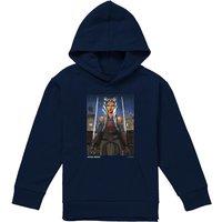 Disney Star Wars Heroic Ahsoka Youth Kids Pull-Over Hoodie, Navy | Size: 9-11 Years