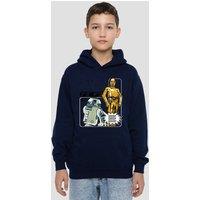 Disney Star Wars R2D2 & C3Po Manga Droids Youth Kids Pull-Over Hoodie, Navy | Size: 12-13 Years