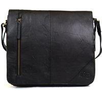 VALITA Men's Super Soft Premium Large Leather Messenger Bag in Black