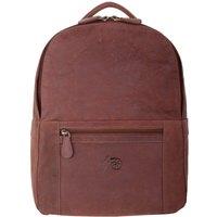 VALITA Men's Leather Smart Work Travel Back Pack Rucksack with Distressed Look in Tan