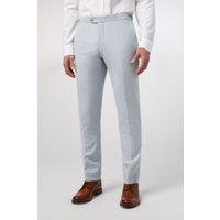 Alexandre Silver Label Men's Tailored Fit Soft Blue Linen Trouser | Size: 42R