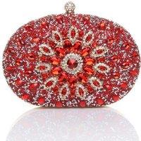Oval Clutch Bag with Crystal Stones