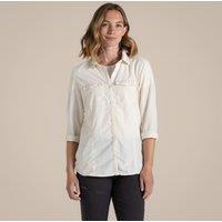 Craghoppers Women's Nosilife Adventure' Long Sleeved Shirt With Insect Repellent Technology in Ecru | Size: 18