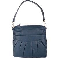 Soft Leather Ruched Detail Detachable Strap Cross Body Shoulder Bag