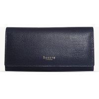 Assots London Women's 'CLAIRE' Lizard Textured Real Leather Flap Over Purse in Navy