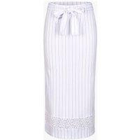 Enorsia Women's Lace Details Jersey Midi Skirt in White | Size: 12