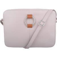 VALITA Women's Genuine Soft Leather Boxy Style Crossbody Shoulder Handbag in Ivory