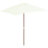Outdoor Parasol with Wooden Pole 150x200 cm Sand
