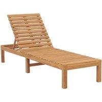 Berkfield Home Sun Lounger Solid Teak Wood in Brown