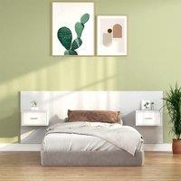 Berkfield Home Bed Headboard with Cabinets White Engineered Wood