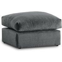 Furniture 786 Plush Fabric Footstool in Grey