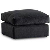 Furniture 786 Plush Fabric Footstool in Black