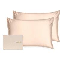 Silk Addict 100% Mulberry Silk Pillowcase Twinpack - Caramel in Metallic Gold | Size: Standard Pillow Case