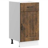Berkfield Home Kitchen Base Cabinet Lucca Smoked Oak Engineered Wood in Brown