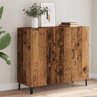 Berkfield Home Sideboard Old Wood 90x34x80 cm Engineered Wood in Brown | Size: 90 x 34 x 80 cm