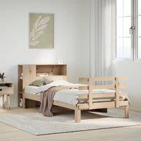 Berkfield Home Bookcase Bed without Mattress 90x200cm Solid Wood Pine in Brown | Size: 90x200 cm